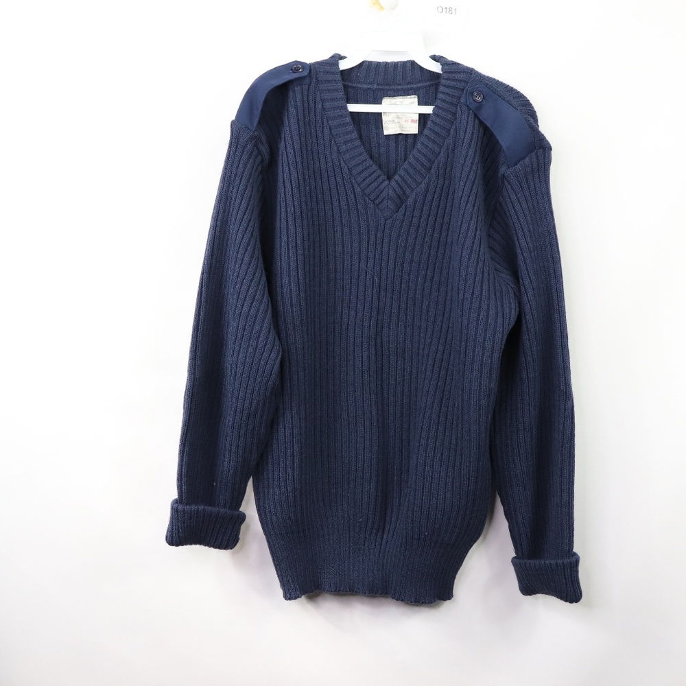 80s Mens 46 V Neck Brigade Quartermaster Sweater